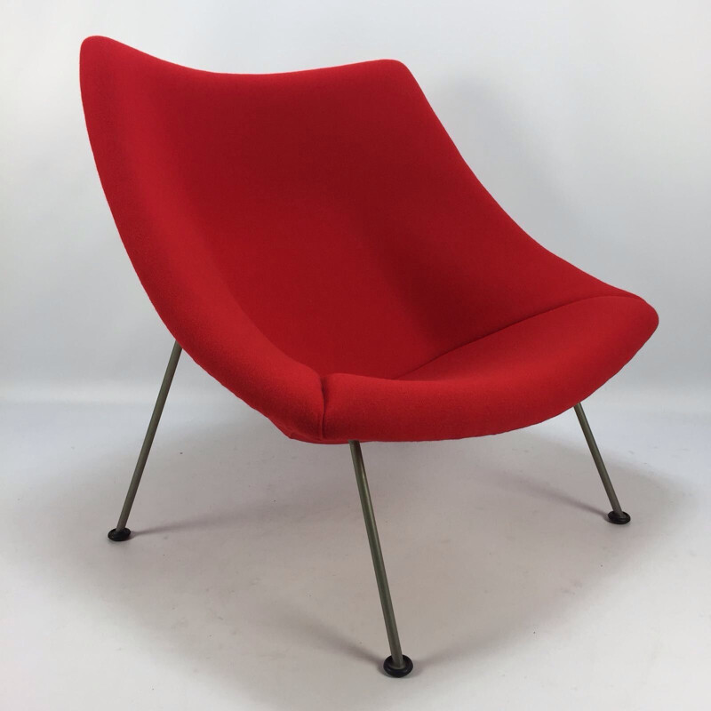 Vintage Oyster armchair with ottoman by Pierre Paulin for Artifort, 1965