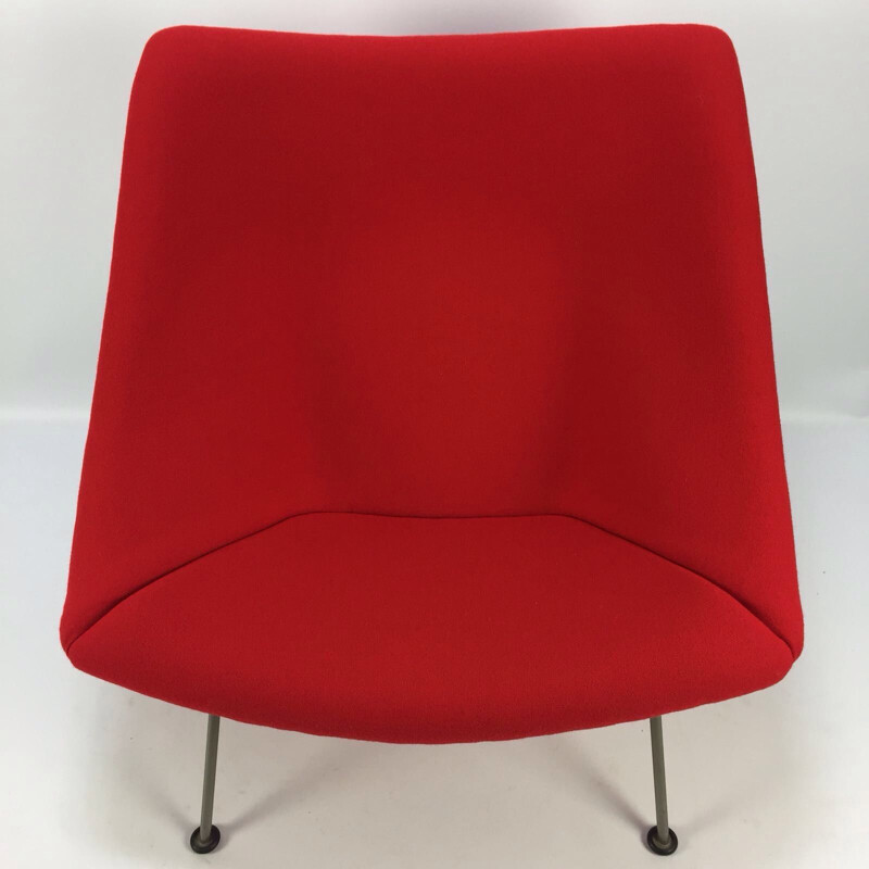 Vintage Oyster armchair with ottoman by Pierre Paulin for Artifort, 1965
