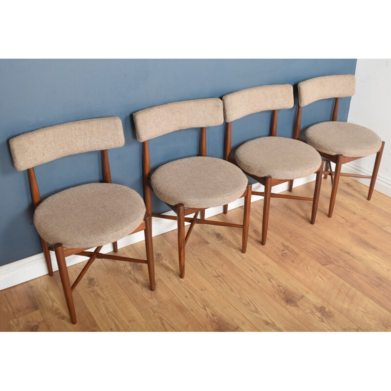 Vintage round table and 4 chairs in teak G Plan 1960