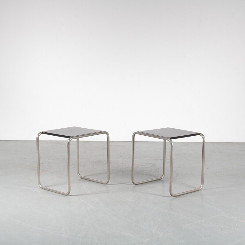 Bauhaus side tables by Marcel Breuer, Germany 1930