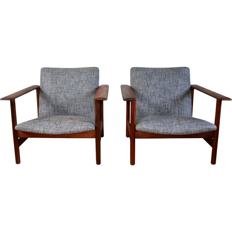 Pair of vintage teak armchairs, Steiner, Scandinavia 1960