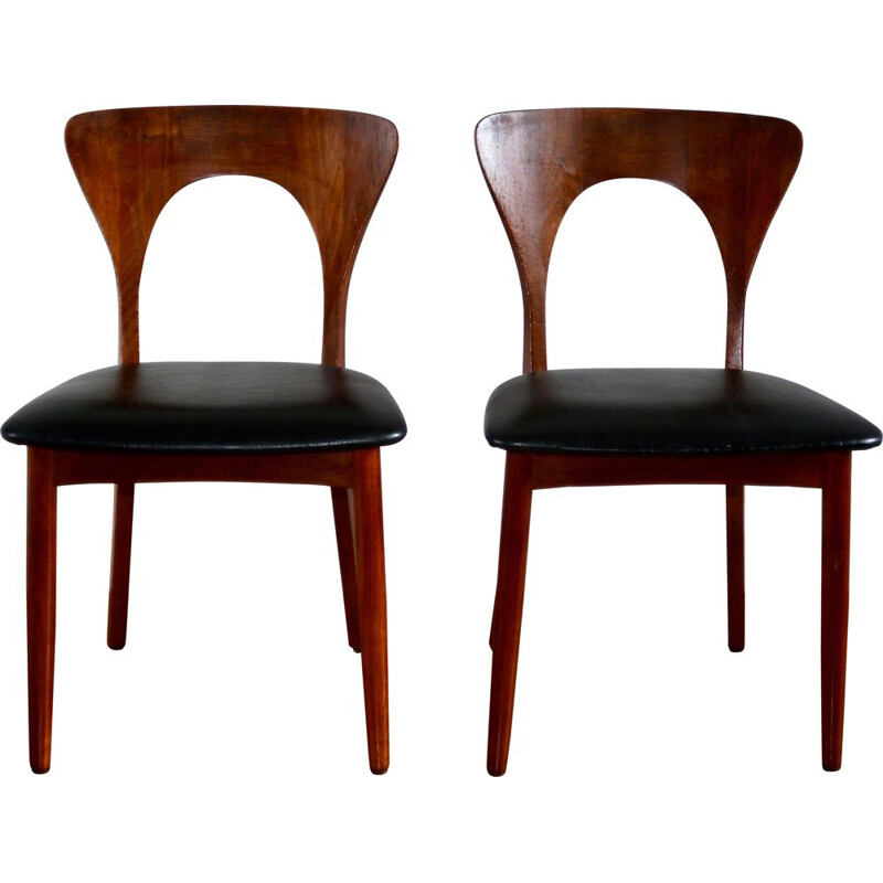 Pair of vintage teak chairs, Niels Koefoed, Scandinavia