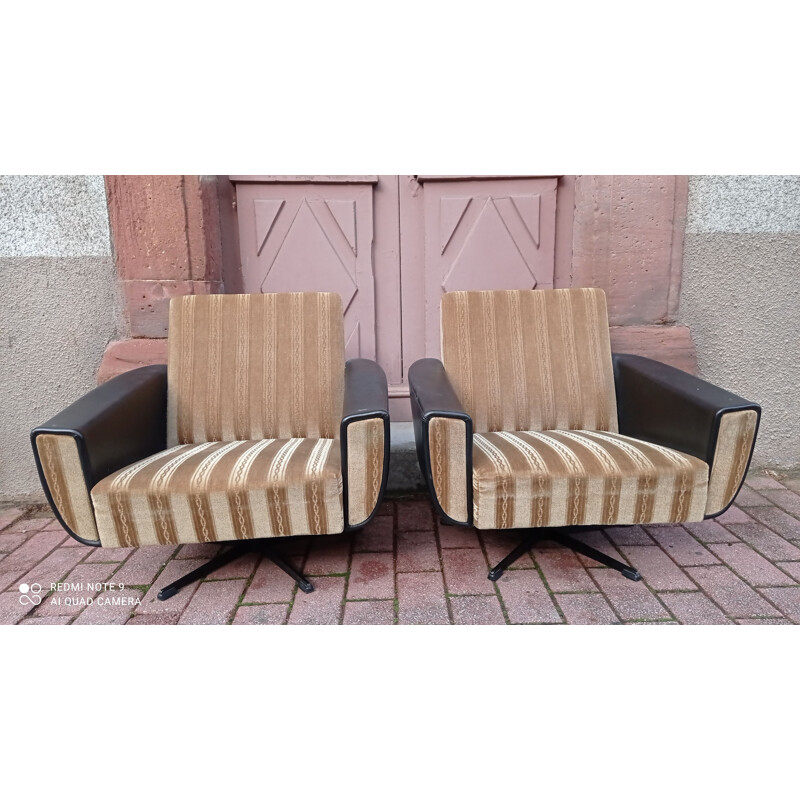 Paire de Fauteuils Vintage pivotant