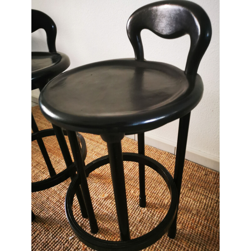 Set of 6 vintage bar stools 1980