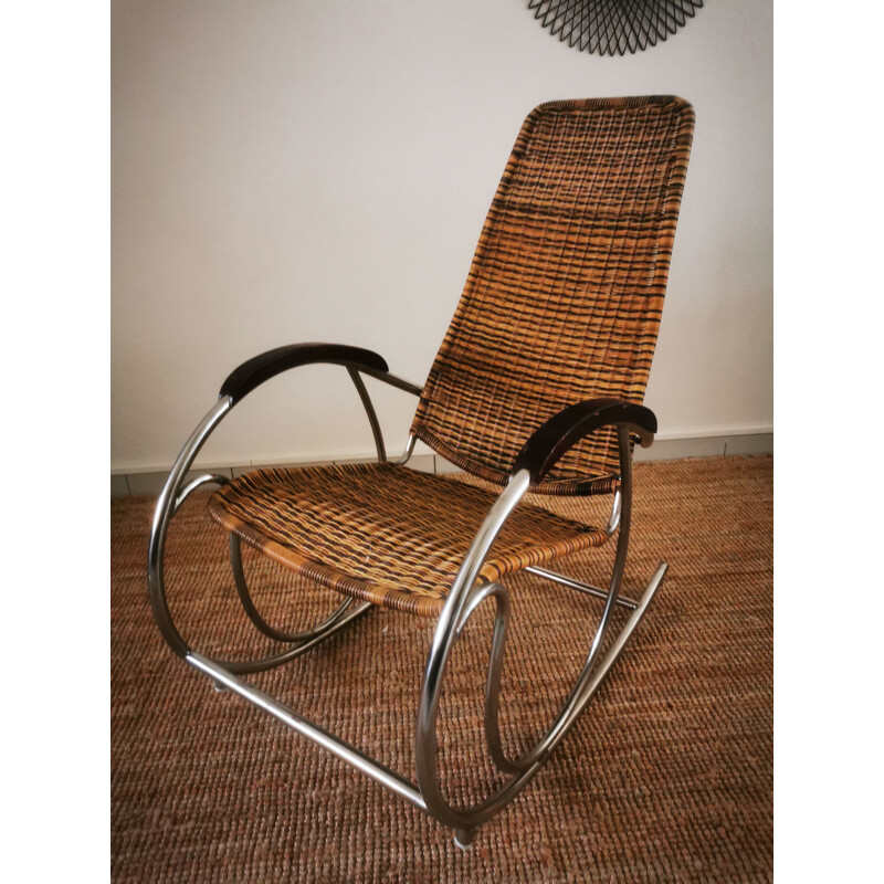 Rocking-chair vintage Bauhaus 1960