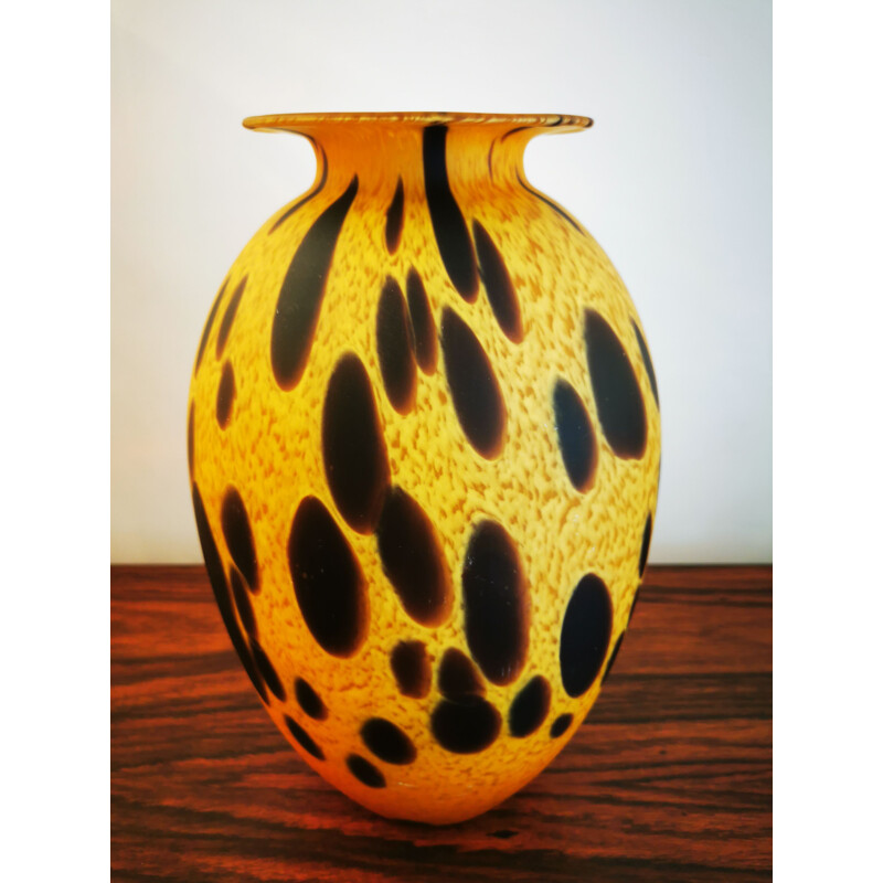 Vintage pâte de verre vase Italian 1970