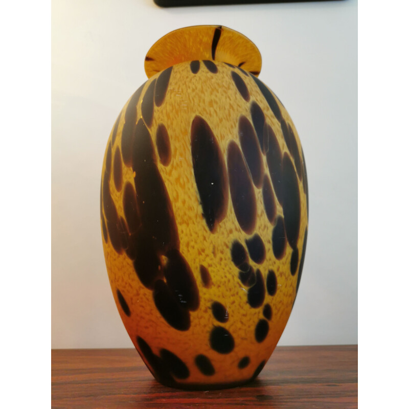 Vintage pâte de verre vase Italian 1970