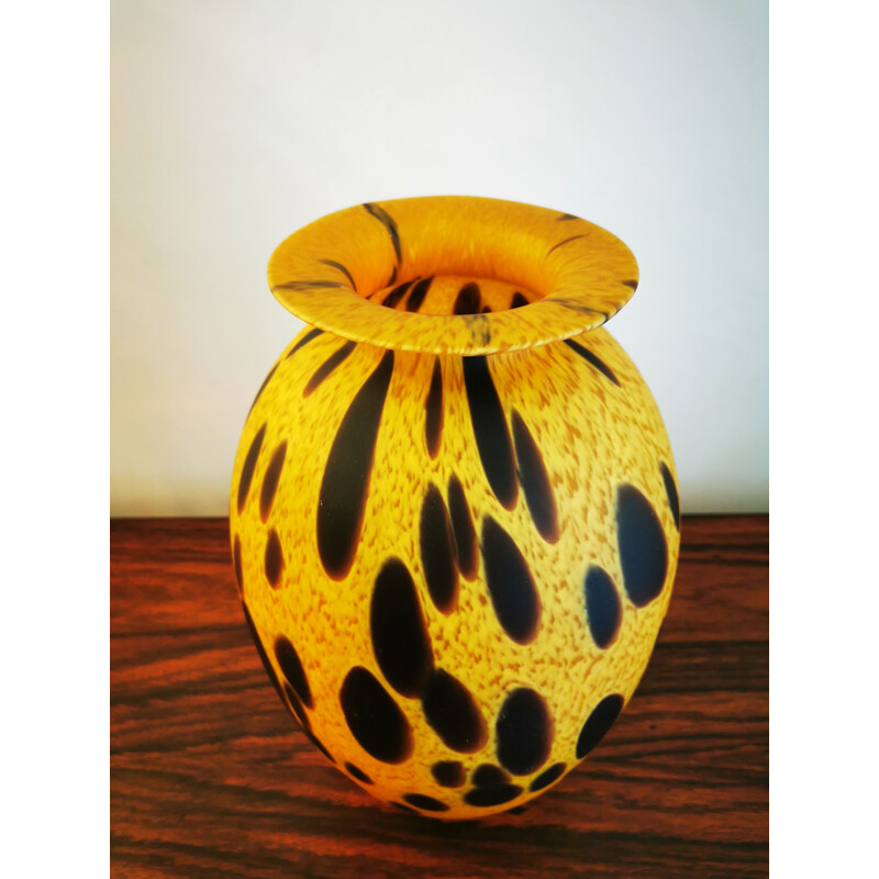 Vintage pâte de verre vase Italian 1970