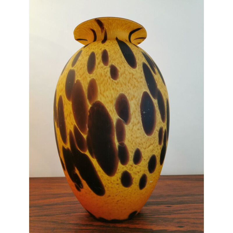 Vintage pâte de verre vase Italian 1970