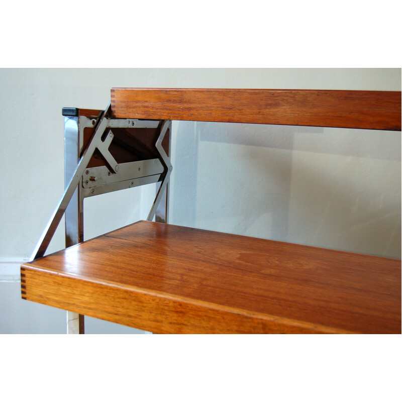 Vintage Teak Chrome metamorphic trolley table 1970