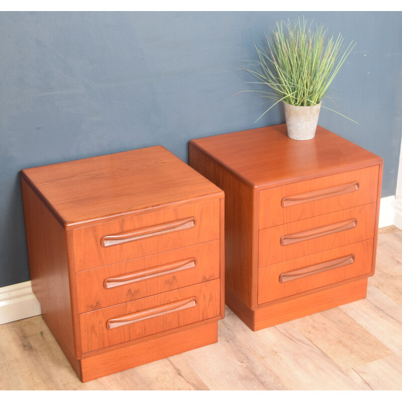 Pair Of vintage G Plan Fresco Teak 1960s Bedside Cabinets Chests