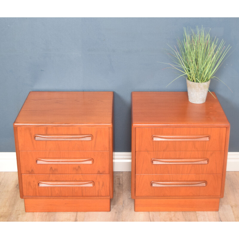 Pair Of vintage G Plan Fresco Teak 1960s Bedside Cabinets Chests