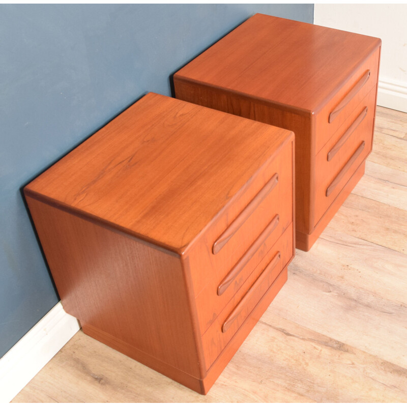 Pair Of vintage G Plan Fresco Teak 1960s Bedside Cabinets Chests