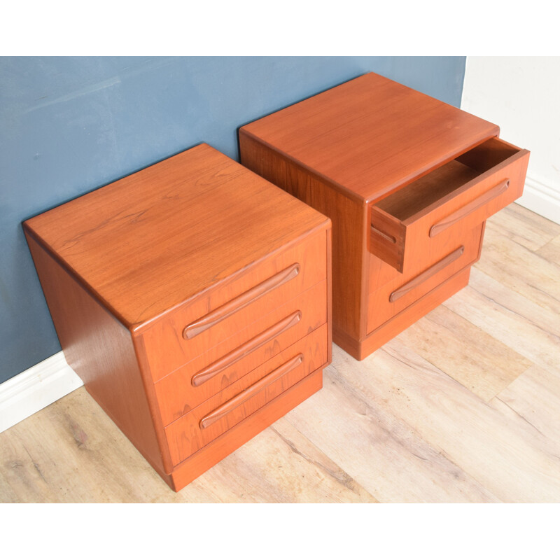 Pair Of vintage G Plan Fresco Teak 1960s Bedside Cabinets Chests