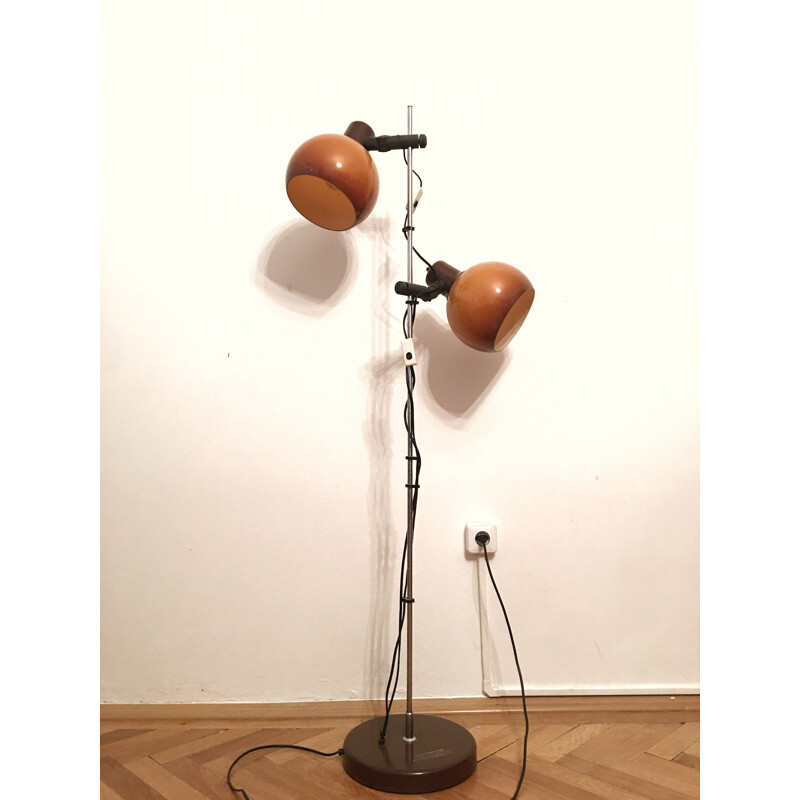 Vintage-Stehlampe orange 1960