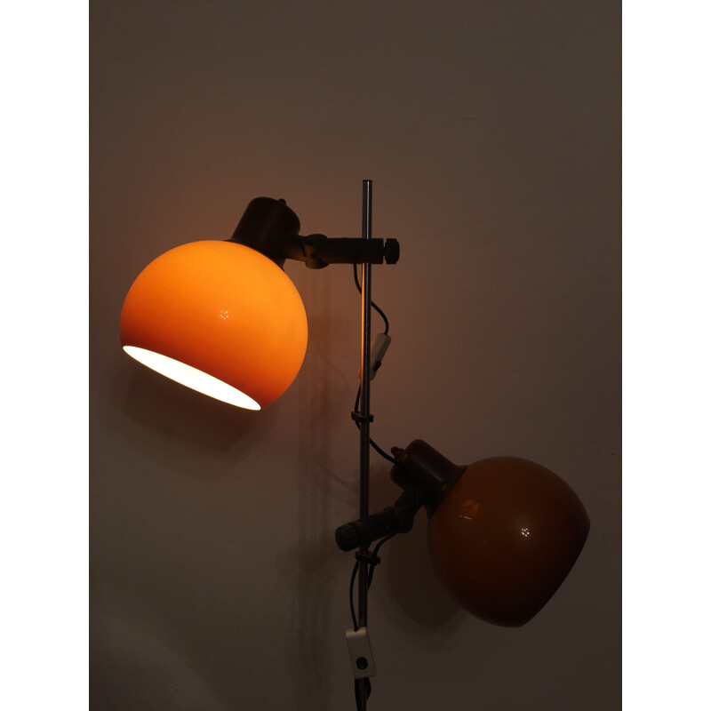 Lámpara de pie naranja vintage 1960
