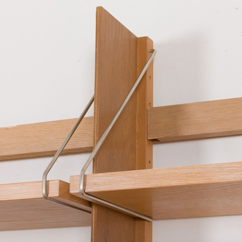 Vintage white oak shelf, Torbjorn Afdal for Bruksbo Scandinavian Tyristrand, Norway 1970