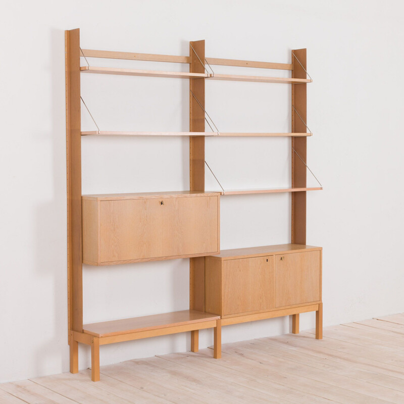 Vintage white oak shelf, Torbjorn Afdal for Bruksbo Scandinavian Tyristrand, Norway 1970