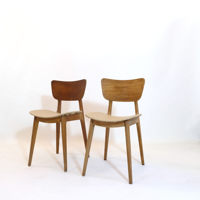 Pair of vintage chairs 6157, Roger Landault 1950