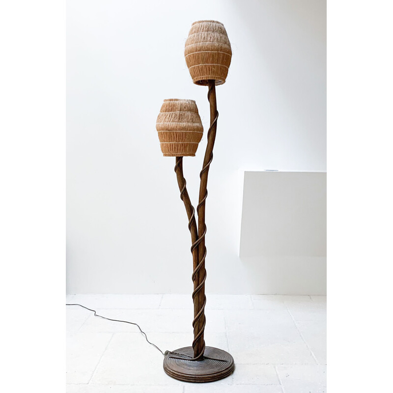 Vintage wooden floor lamp, 1960