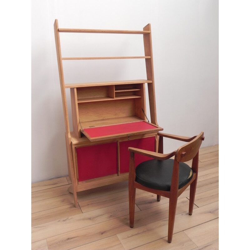 Mid-century secretary in oak - 1950s