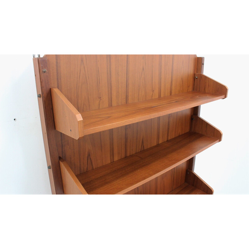 Mid century teak wall shelving desk 1950s