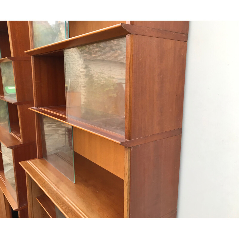 Pair of Oscar vintage mahogany bookcases, 1970