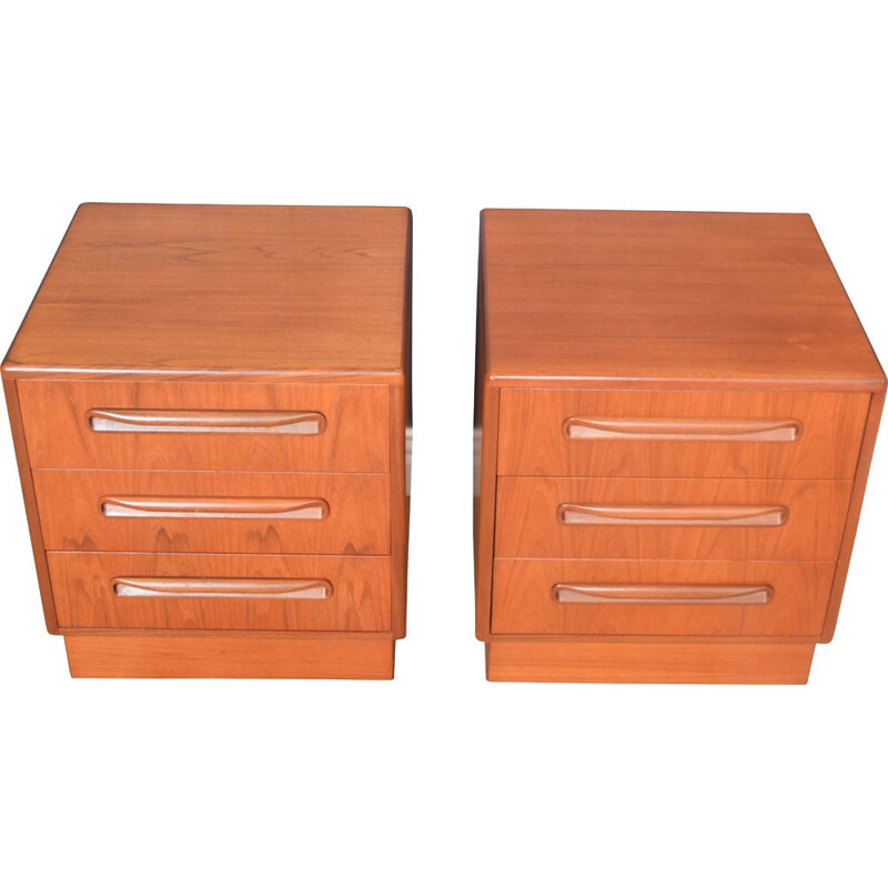 Pair Of vintage G Plan Fresco Teak 1960s Bedside Cabinets Chests