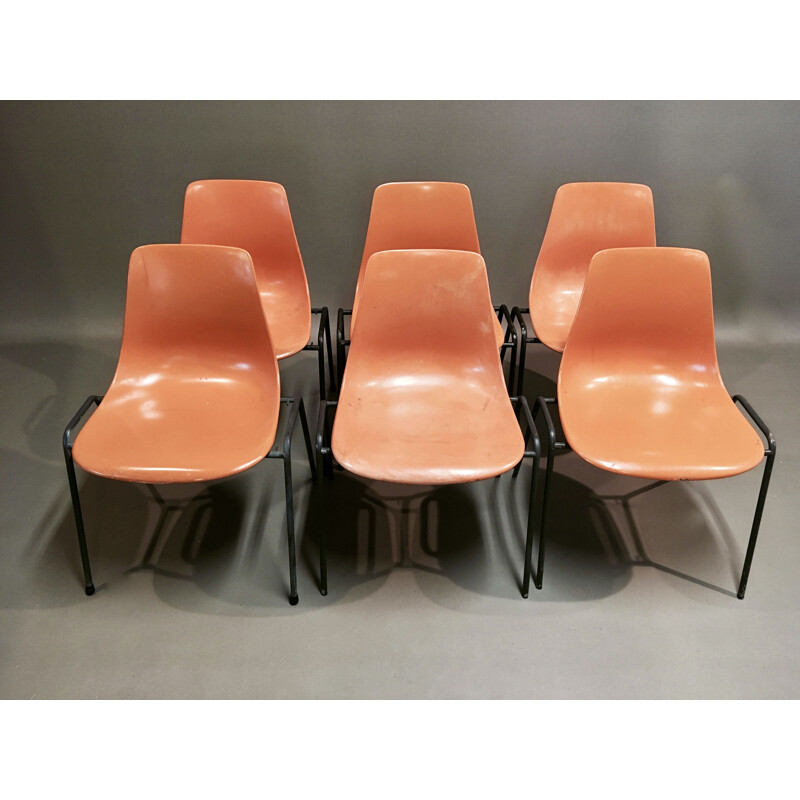 Ensemble de 6 chaises vintage Georg Leowald 1960