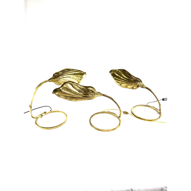 Set of 3 vintage brass lamps by Carlo Giorgi & Tommaso Barbi for Bottega Gadda 1970