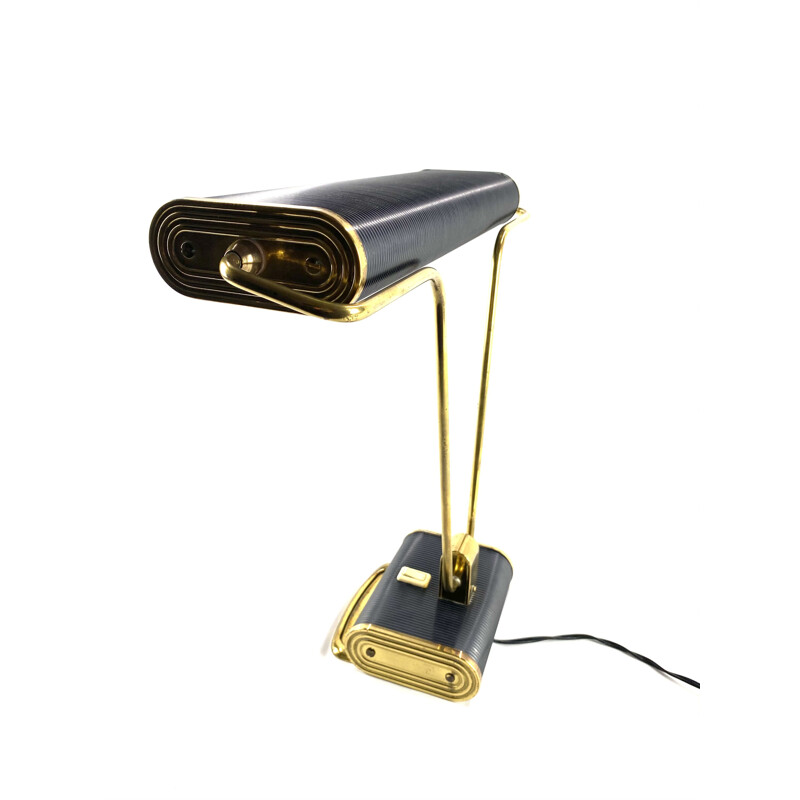 Vintage brass desk lamp N71 by Eileen Gray for Jumo, 1935