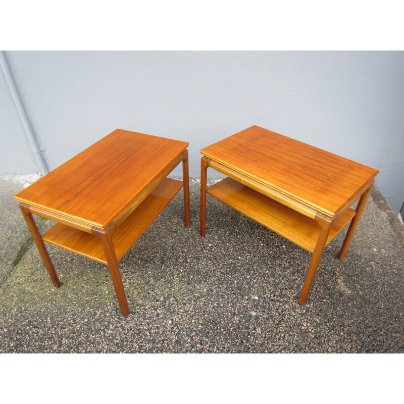 Pair of vintage side tables or bedside tables, Scandinavia