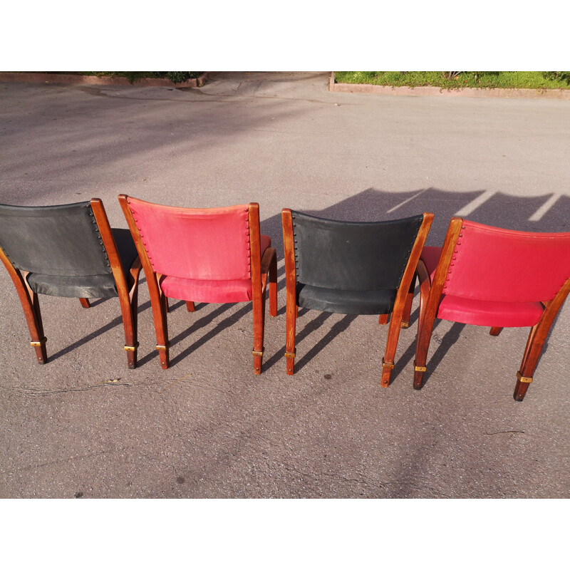 Ensemble de 4 chaises vintage par Hugues Steiner 1950