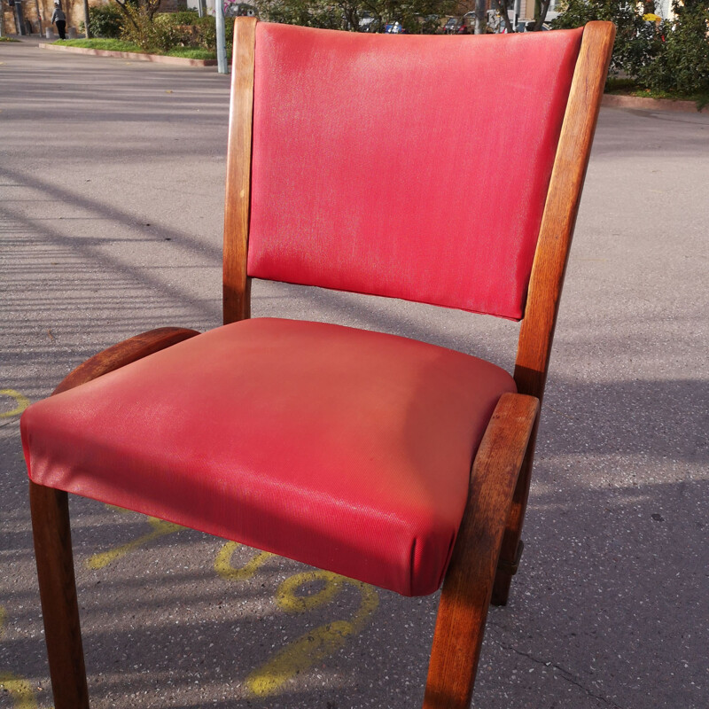 Set of 4 vintage chairs by Hugues Steiner 1950