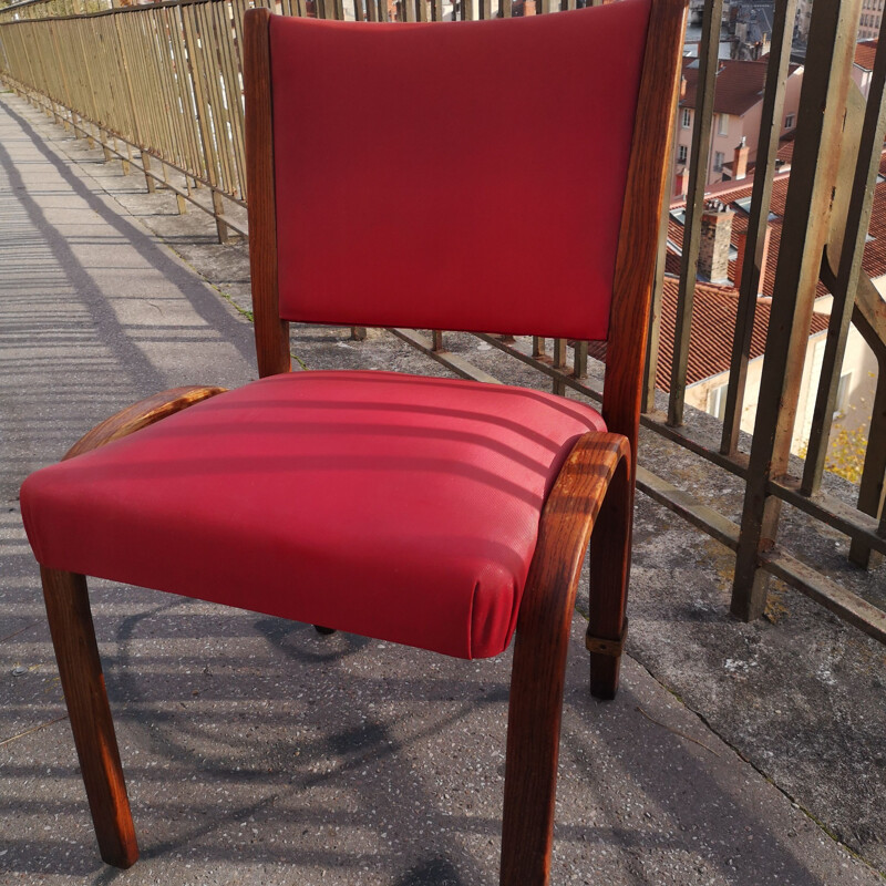 Set of 4 vintage chairs by Hugues Steiner 1950