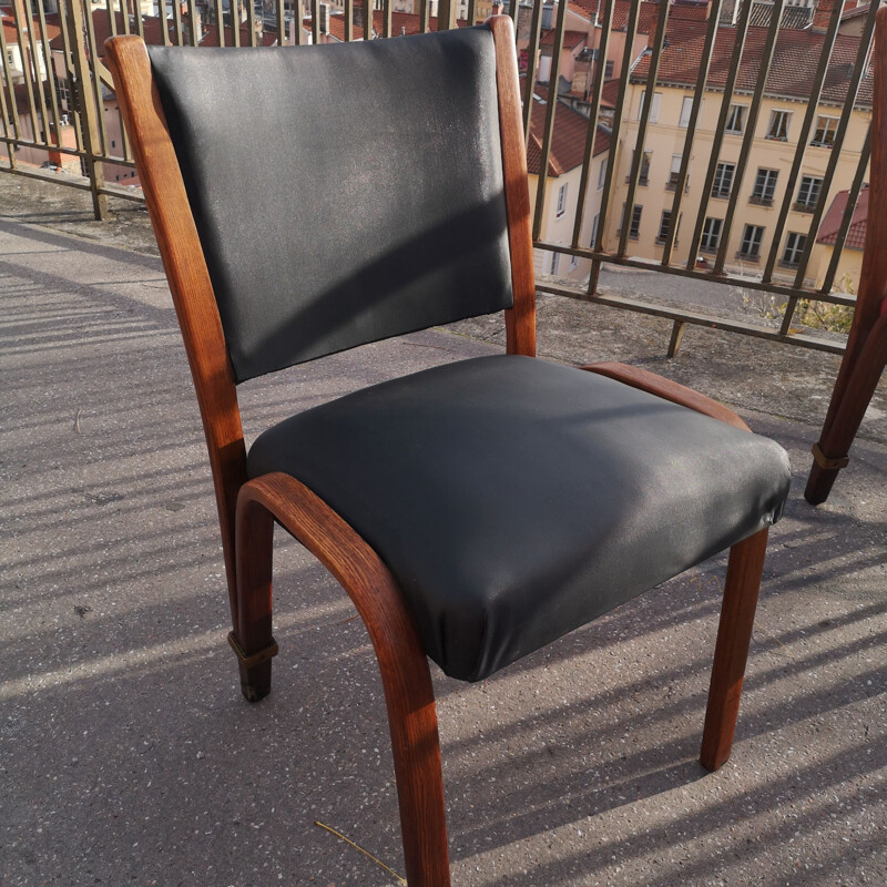 Set of 4 vintage chairs by Hugues Steiner 1950