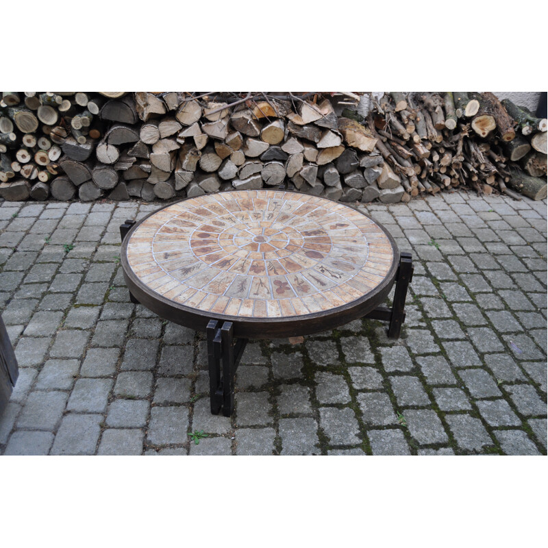 Circular ceramic coffee table, Roger CAPRON - 1950s