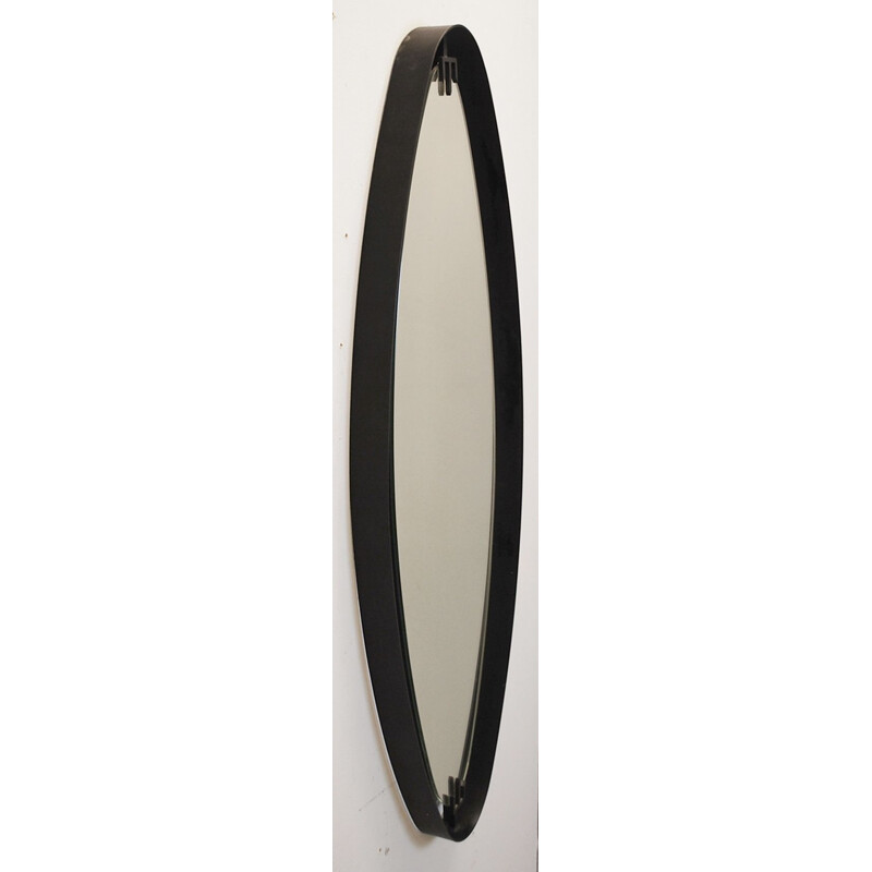 Vintage oval iron mirror of Sant'Ambrogio and Berti, 1950