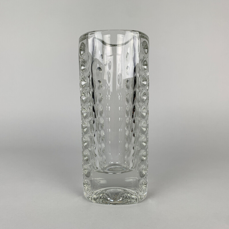 Vintage Vase aus schwerem Glas von Rudolf Jurnikl für Rudolfova Hut, Tschechoslowakei 1962