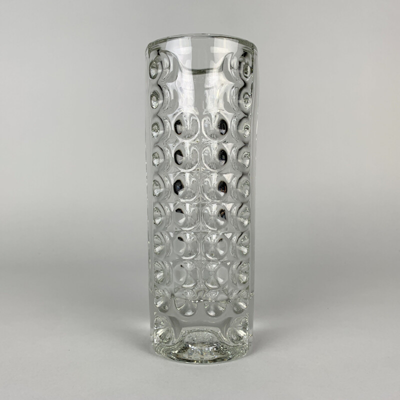 Vase vintage en verre lourd de Rudolf Jurnikl pour Rudolfova Hut, Tchécoslovaquie 1962