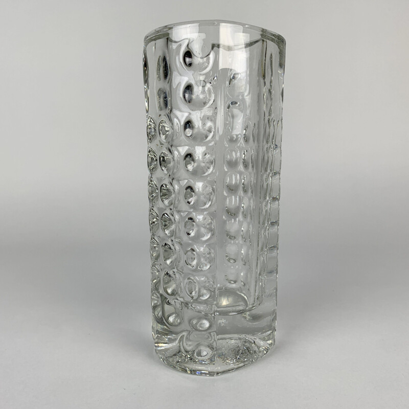 Vase vintage en verre lourd de Rudolf Jurnikl pour Rudolfova Hut, Tchécoslovaquie 1962