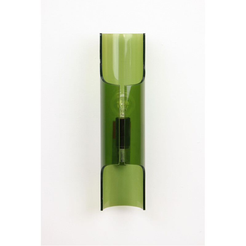 Vintage green Plexiglas wall lamp by Guzzini, Italy