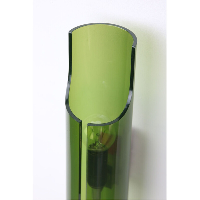 Vintage green Plexiglas wall lamp by Guzzini, Italy