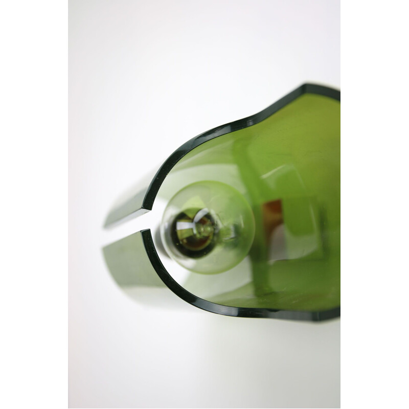 Vintage green Plexiglas wall lamp by Guzzini, Italy