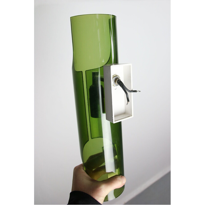 Vintage green Plexiglas wall lamp by Guzzini, Italy