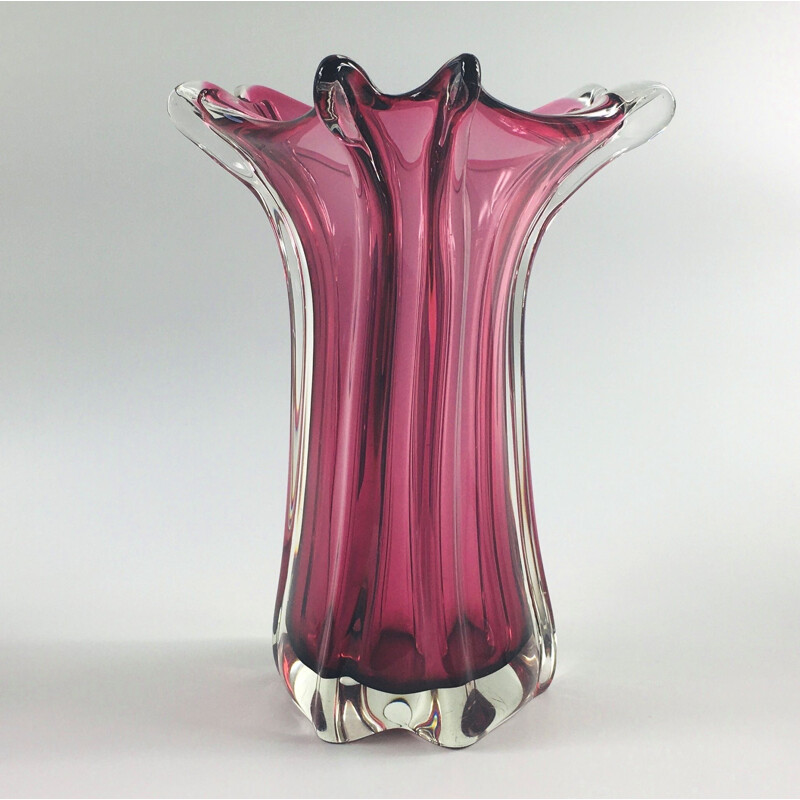 Large Mid-Century Murano Glass Vase from Fratelli Toso, 1950s