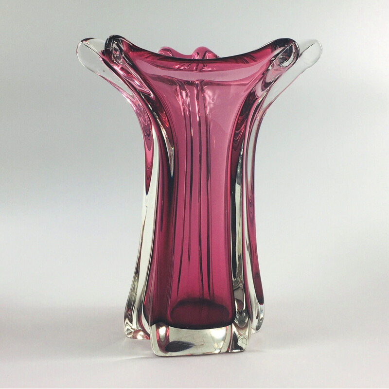 Large Mid-Century Murano Glass Vase from Fratelli Toso, 1950s