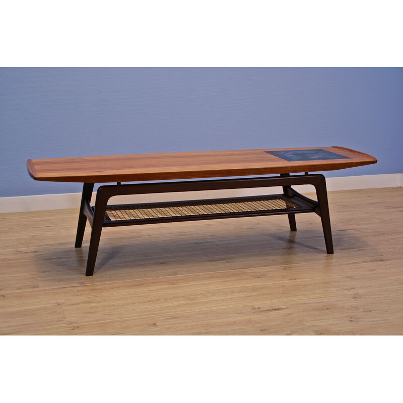 Vintage coffee table in teak with mosaic by Arne Hovmand Olsen for Mogens Kold Danish 1960s