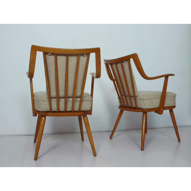 German pair of beechwood Casala easy chairs - 1950s