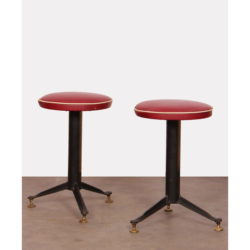 Pair of craftsman's vintage stools, 1960